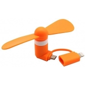 Mini Fan Lightning Micro-USB Oranje